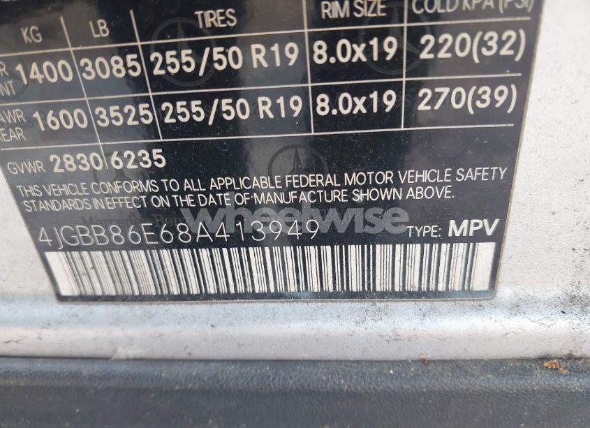 Photo 9 of 2008 Mercedes-benz Ml 350 4MATIC (VIN 4JGBB86E68A413949)