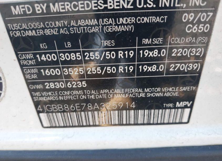 Photo 9 of 2008 Mercedes-benz Ml 350 4MATIC (VIN 4JGBB86E78A325914)