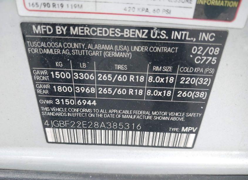 Photo 9 of 2008 Mercedes-benz Gl 320 CDI 4MATIC (VIN 4JGBF22E28A385316)