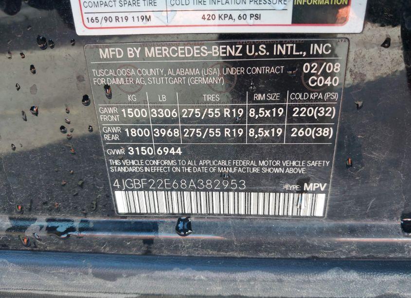 Photo 9 of 2008 Mercedes-benz Gl 320 CDI 4MATIC (VIN 4JGBF22E68A382953)