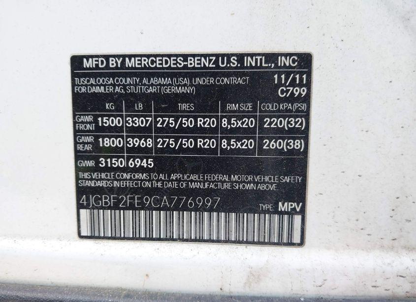 Photo 9 of 2012 Mercedes-benz Gl 350 BLUETEC 4MATIC (VIN 4JGBF2FE9CA776997)