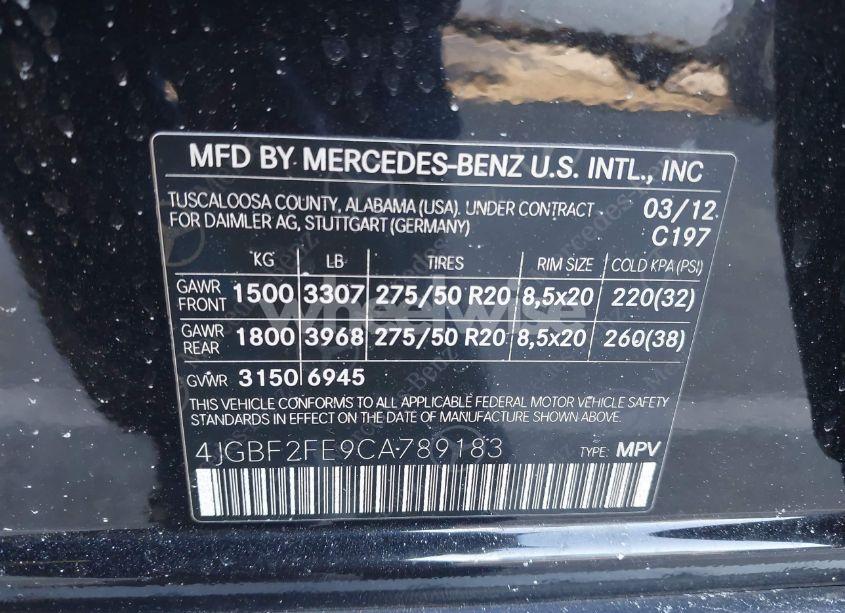 Photo 9 of 2012 Mercedes-benz Gl 350 BLUETEC 4MATIC (VIN 4JGBF2FE9CA789183)