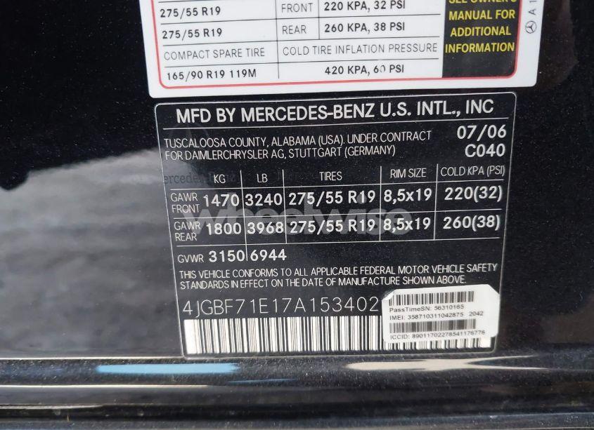 Photo 9 of 2007 Mercedes-benz Gl 450 4MATIC (VIN 4JGBF71E17A153402)