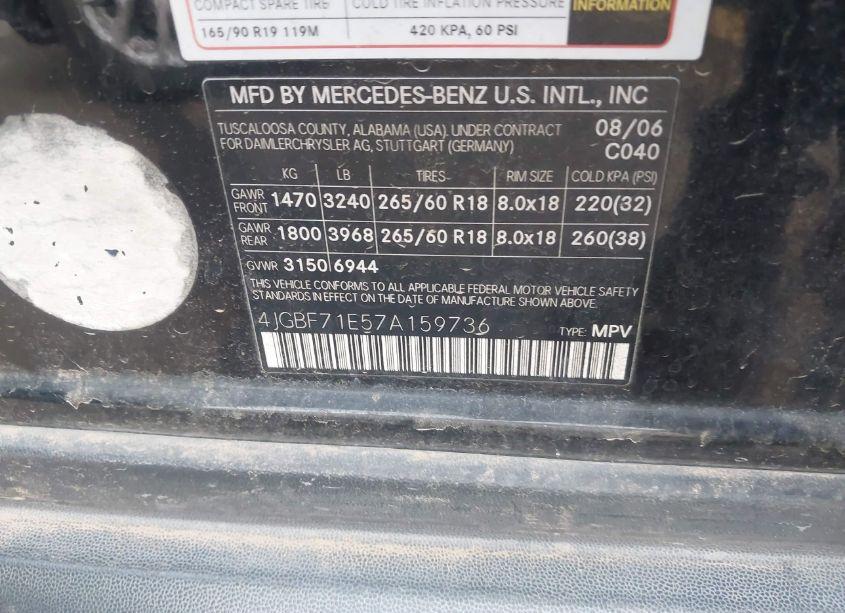 Photo 9 of 2007 Mercedes-benz Gl 450 4MATIC (VIN 4JGBF71E57A159736)