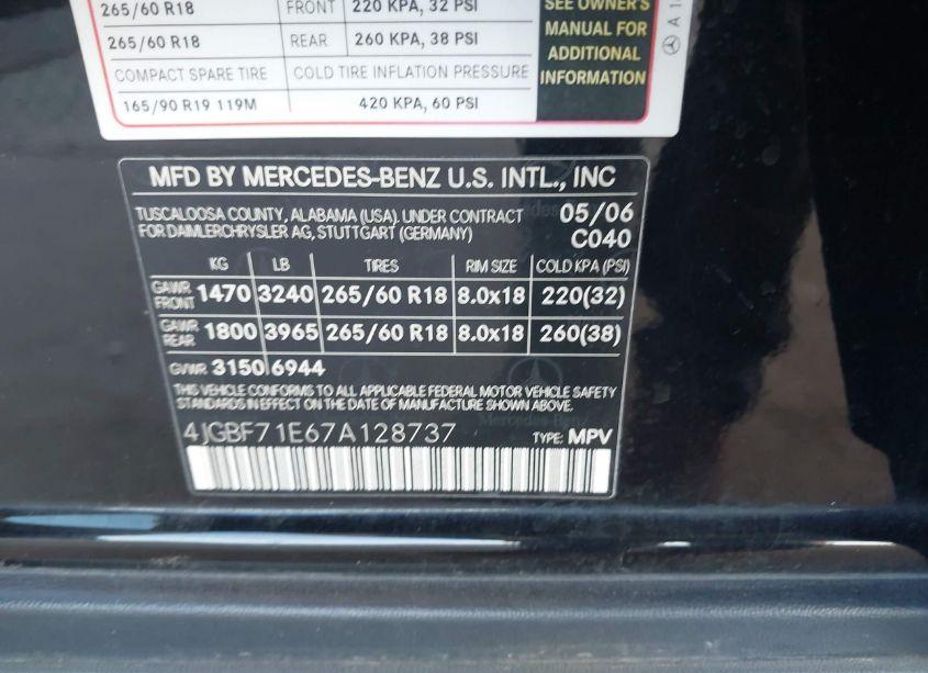 Photo 9 of 2007 Mercedes-benz Gl 450 4MATIC (VIN 4JGBF71E67A128737)