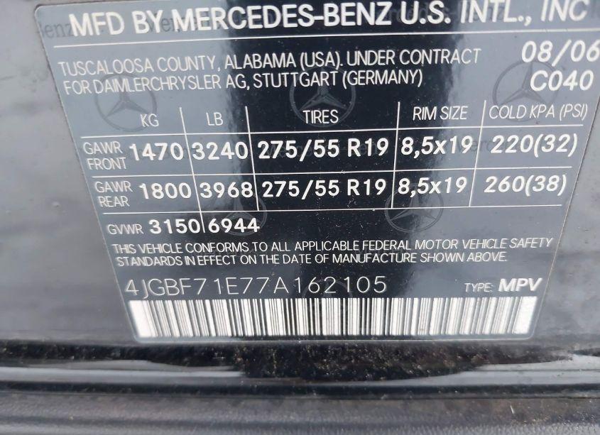 Photo 9 of 2007 Mercedes-benz Gl 450 4MATIC (VIN 4JGBF71E77A162105)