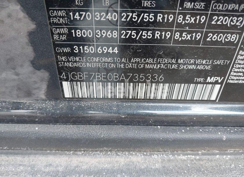 Photo 9 of 2011 Mercedes-benz Gl 450 4MATIC (VIN 4JGBF7BE0BA735336)