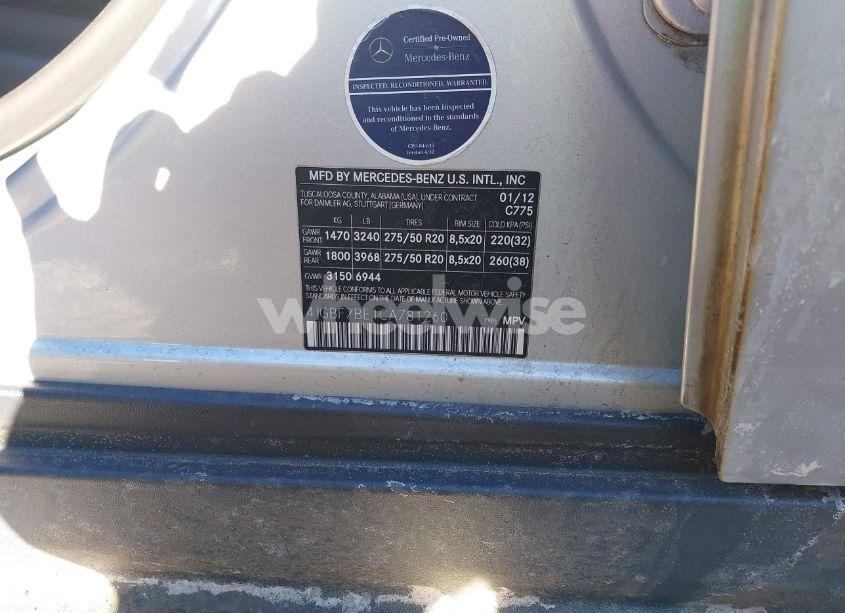 Photo 9 of 2012 Mercedes-benz Gl 450 4MATIC (VIN 4JGBF7BE1CA781260)