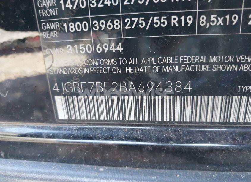 Photo 9 of 2011 Mercedes-benz Gl 450 4MATIC (VIN 4JGBF7BE2BA694384)