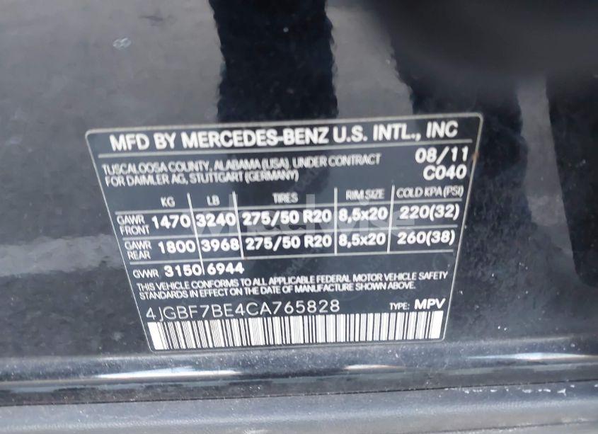 Photo 9 of 2012 Mercedes-benz Gl 450 4MATIC (VIN 4JGBF7BE4CA765828)