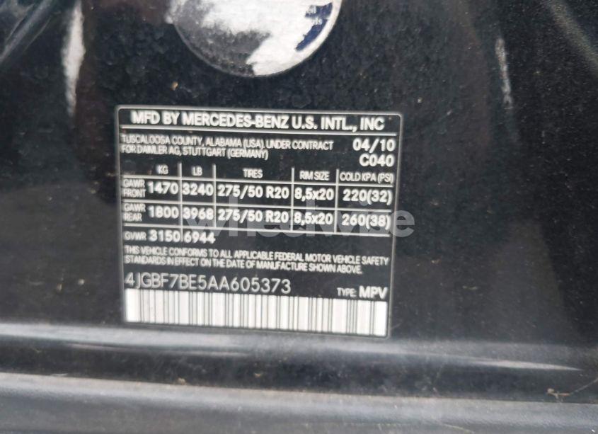 Photo 9 of 2010 Mercedes-benz Gl 450 4MATIC (VIN 4JGBF7BE5AA605373)