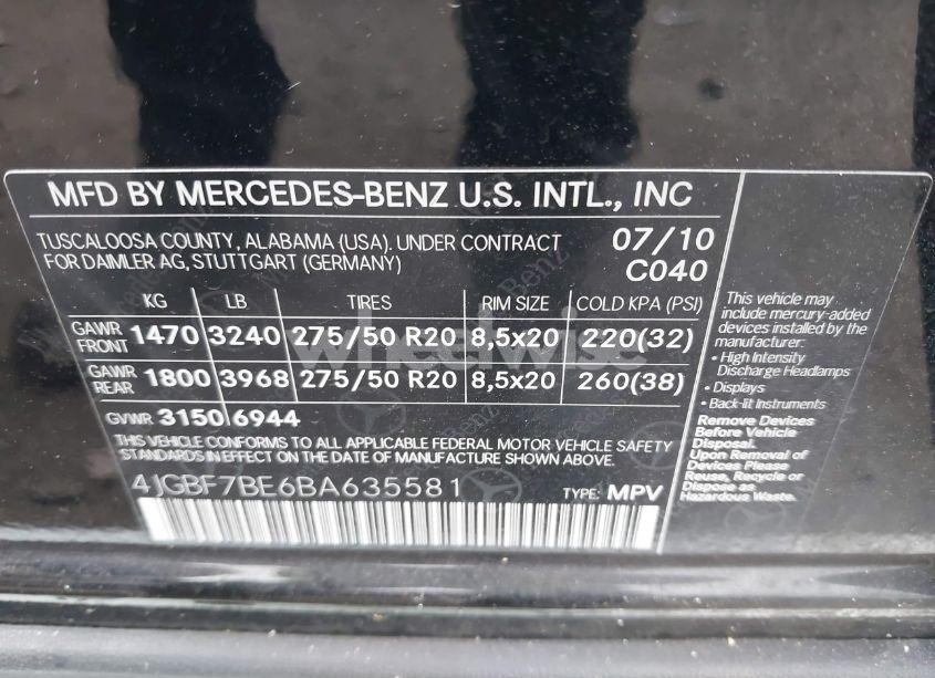 Photo 9 of 2011 Mercedes-benz Gl 450 4MATIC (VIN 4JGBF7BE6BA635581)