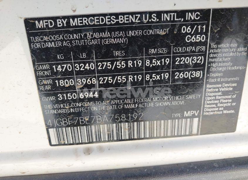 Photo 9 of 2011 Mercedes-benz Gl 450 4MATIC (VIN 4JGBF7BE7BA758192)