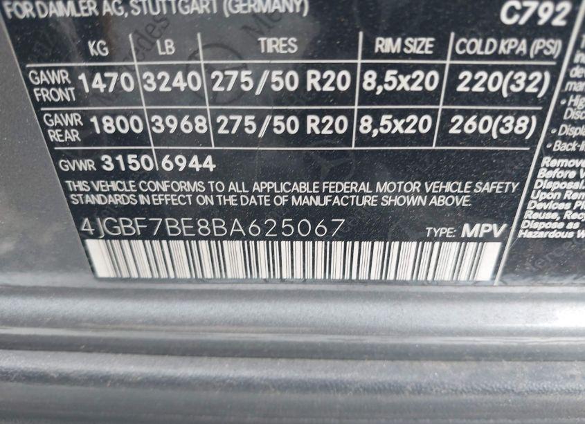 Photo 9 of 2011 Mercedes-benz Gl 450 4MATIC (VIN 4JGBF7BE8BA625067)