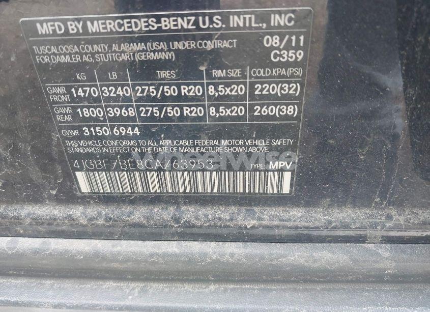 Photo 9 of 2012 Mercedes-benz Gl 450 4MATIC (VIN 4JGBF7BE8CA763953)