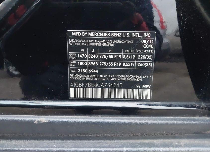 Photo 9 of 2012 Mercedes-benz Gl 450 4MATIC (VIN 4JGBF7BE8CA764245)