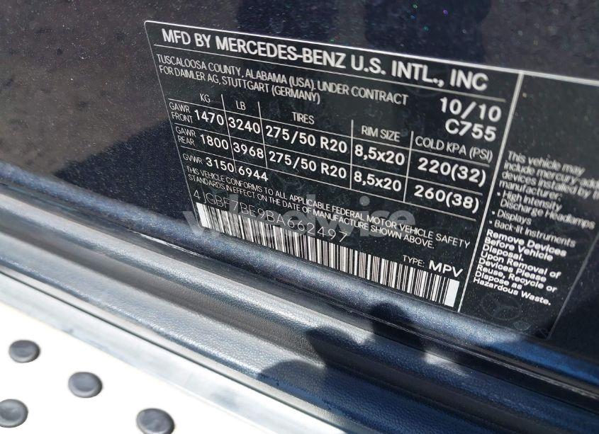 Photo 9 of 2011 Mercedes-benz Gl 450 4MATIC (VIN 4JGBF7BE9BA662497)