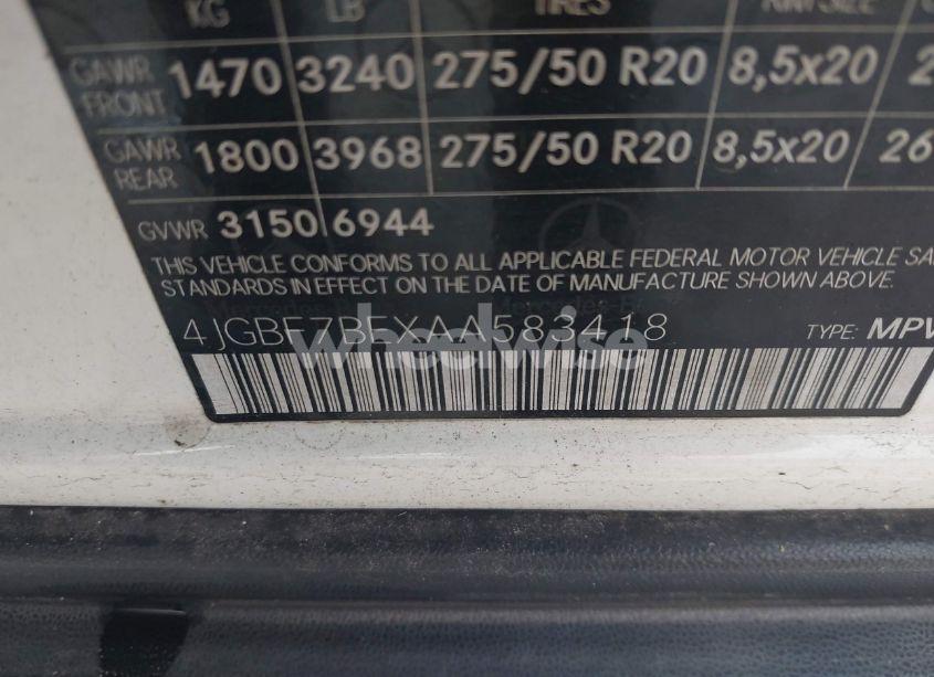 Photo 9 of 2010 Mercedes-benz Gl 450 4MATIC (VIN 4JGBF7BEXAA583418)