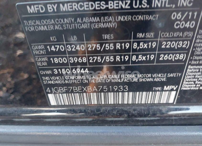 Photo 9 of 2011 Mercedes-benz Gl 450 4MATIC (VIN 4JGBF7BEXBA751933)