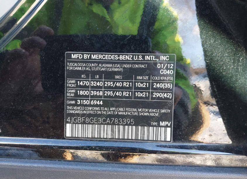 Photo 9 of 2012 Mercedes-benz Gl 550 4MATIC (VIN 4JGBF8GE3CA783395)