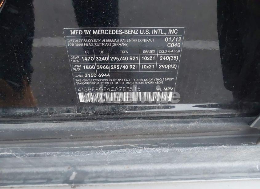 Photo 9 of 2012 Mercedes-benz Gl 550 4MATIC (VIN 4JGBF8GE4CA782515)