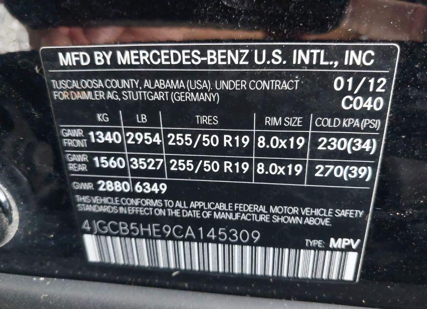 Photo 9 of 2012 Mercedes-benz R 350 4MATIC (VIN 4JGCB5HE9CA145309)