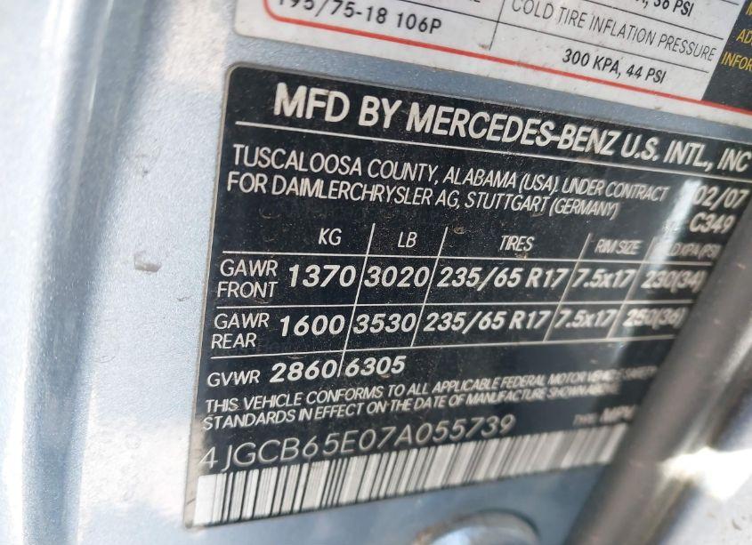 Photo 9 of 2007 Mercedes-benz R 350 4MATIC (VIN 4JGCB65E07A055739)