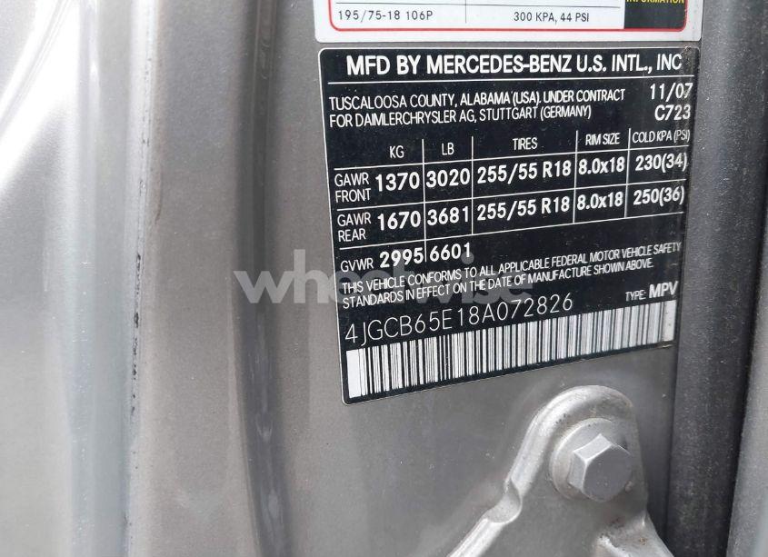 Photo 9 of 2008 Mercedes-benz R 350 4MATIC (VIN 4JGCB65E18A072826)