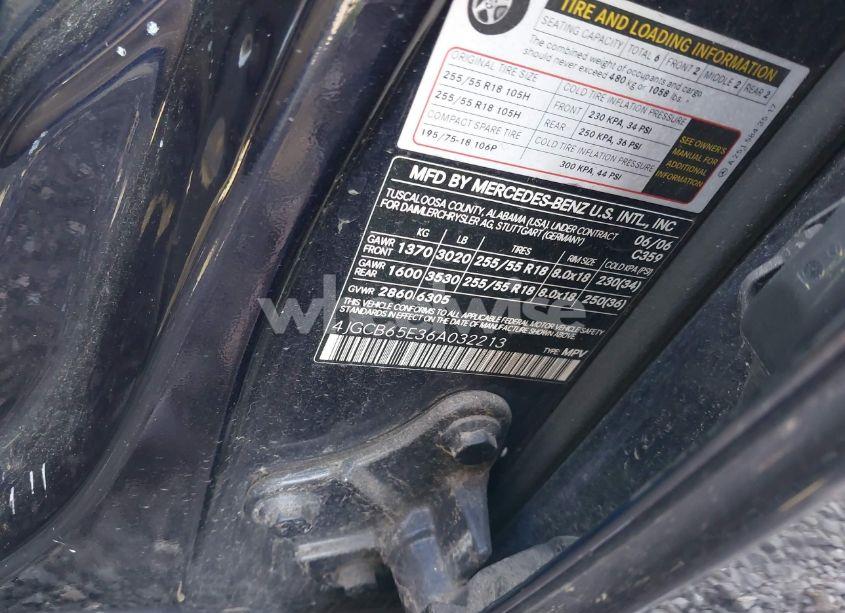 Photo 9 of 2006 Mercedes-benz R 350 4MATIC (VIN 4JGCB65E36A032213)