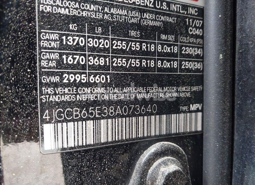 Photo 9 of 2008 Mercedes-benz R 350 4MATIC (VIN 4JGCB65E38A073640)