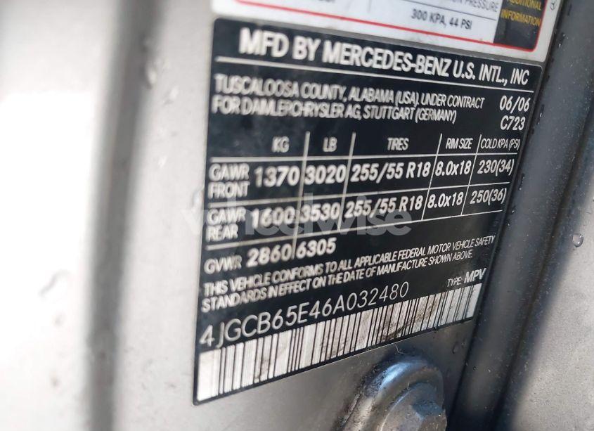 Photo 9 of 2006 Mercedes-benz R 350 4MATIC (VIN 4JGCB65E46A032480)