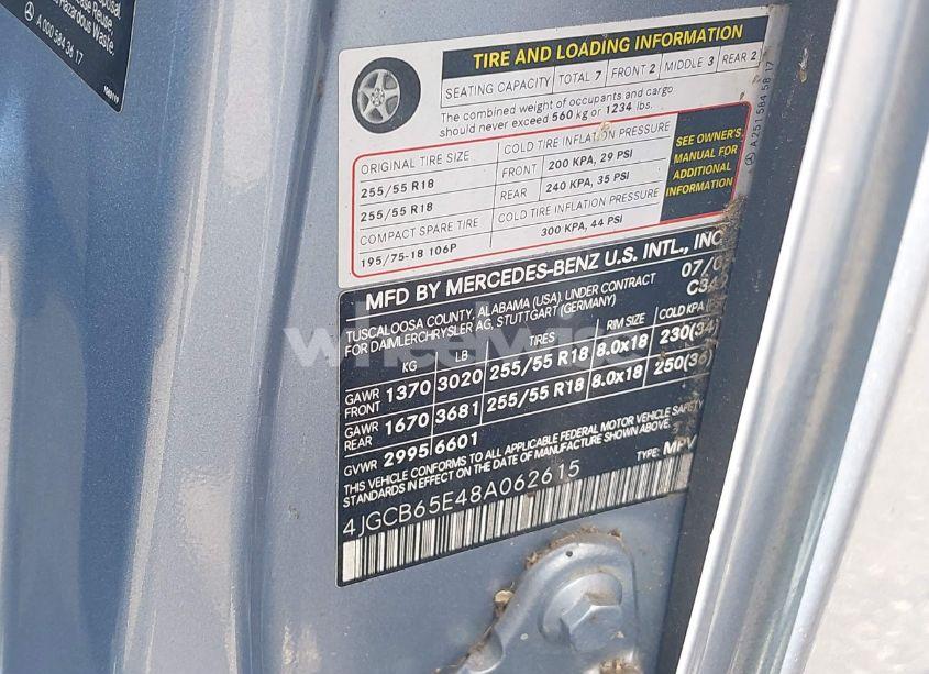 Photo 9 of 2008 Mercedes-benz R 350 4MATIC (VIN 4JGCB65E48A062615)