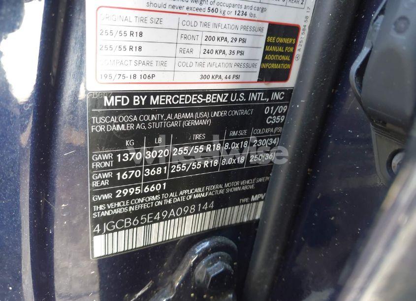 Photo 9 of 2009 Mercedes-benz R 350 4MATIC (VIN 4JGCB65E49A098144)