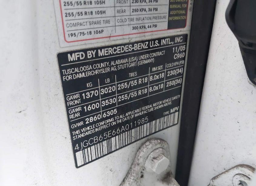 Photo 9 of 2006 Mercedes-benz R 350 4MATIC (VIN 4JGCB65E66A011985)