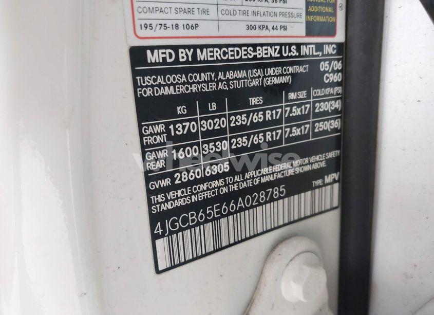 Photo 9 of 2006 Mercedes-benz R 350 4MATIC (VIN 4JGCB65E66A028785)