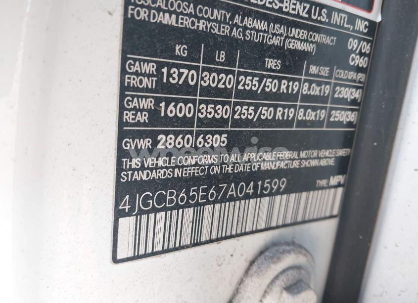 Photo 9 of 2007 Mercedes-benz R 350 4MATIC (VIN 4JGCB65E67A041599)