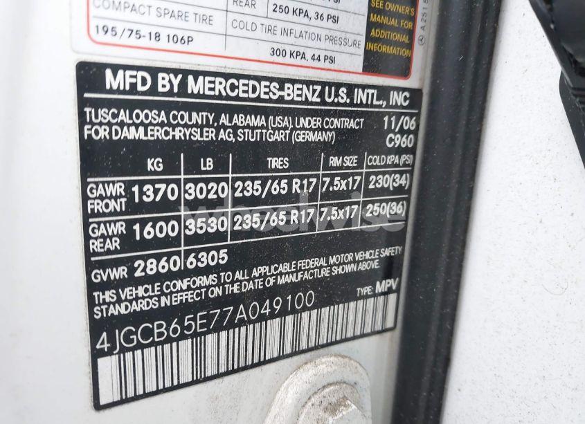 Photo 9 of 2007 Mercedes-benz R 350 4MATIC (VIN 4JGCB65E77A049100)