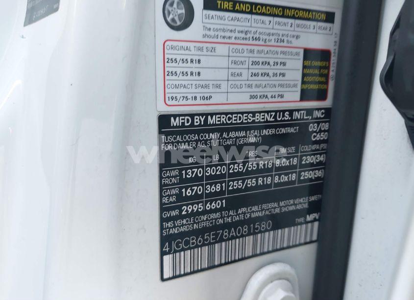 Photo 9 of 2008 Mercedes-benz R 350 4MATIC (VIN 4JGCB65E78A081580)