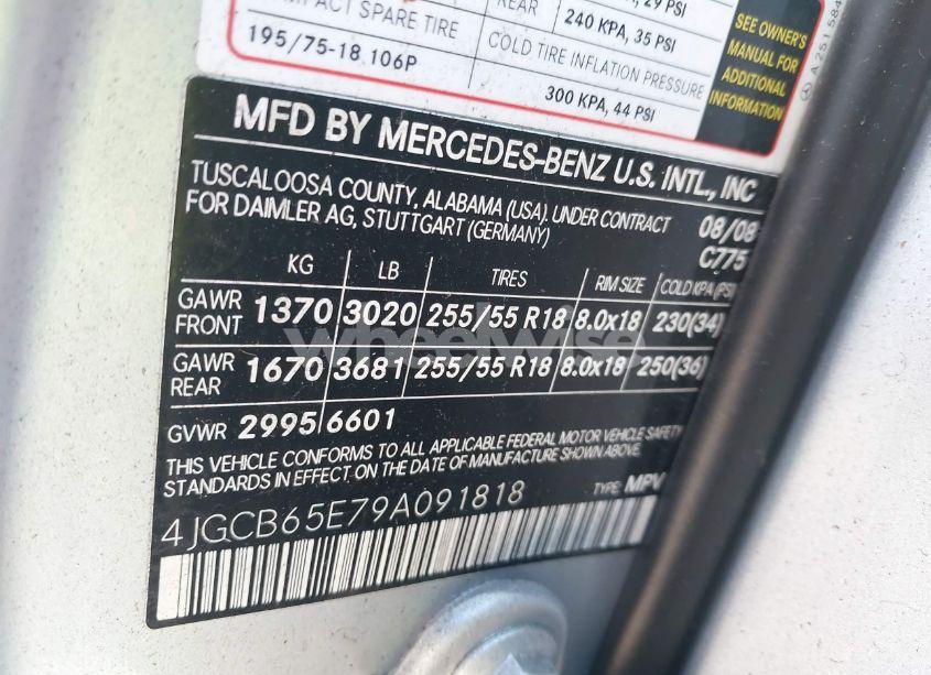 Photo 9 of 2009 Mercedes-benz R 350 4MATIC (VIN 4JGCB65E79A091818)