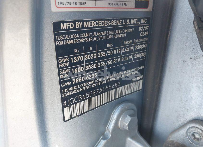 Photo 9 of 2007 Mercedes-benz R 350 4MATIC (VIN 4JGCB65E87A055682)