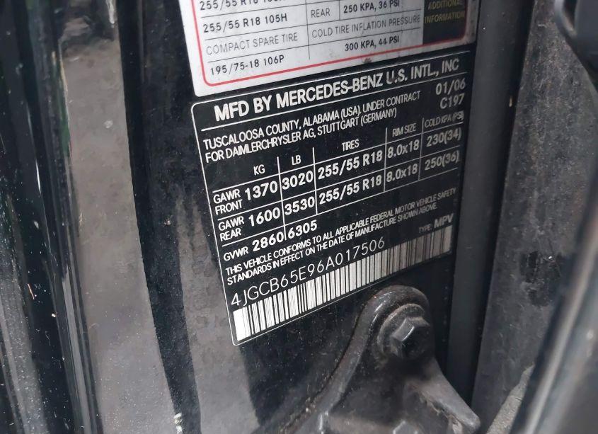 Photo 9 of 2006 Mercedes-benz R 350 4MATIC (VIN 4JGCB65E96A017506)