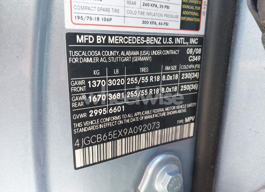 Photo 9 of 2009 Mercedes-benz R 350 4MATIC (VIN 4JGCB65EX9A092073)