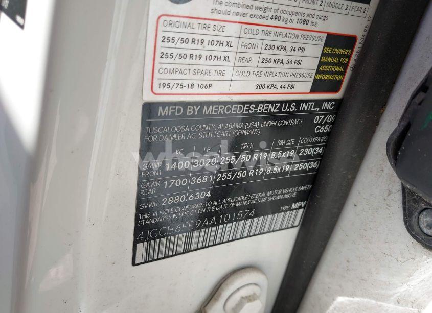 Photo 9 of 2010 Mercedes-benz R 350 4MATIC (VIN 4JGCB6FE9AA101574)