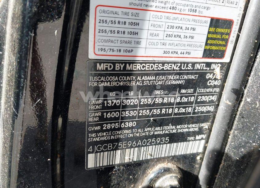 Photo 9 of 2006 Mercedes-benz R 500 4MATIC (VIN 4JGCB75E96A025935)