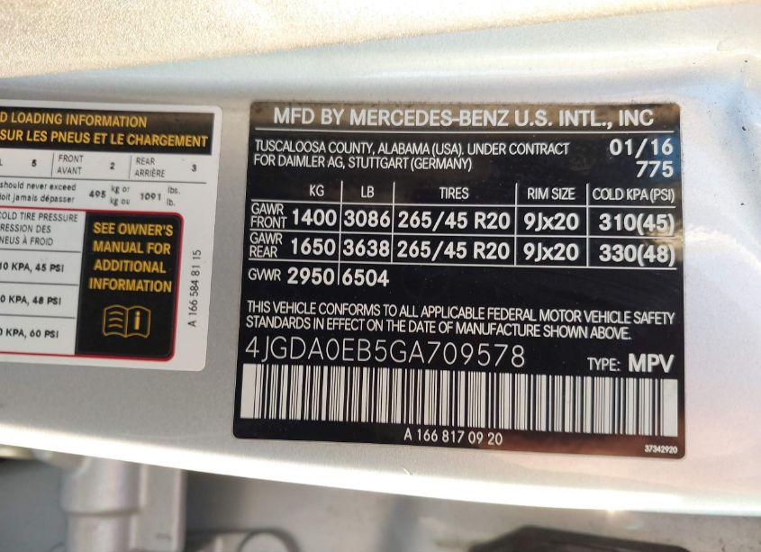 Photo 9 of 2016 Mercedes-benz Gle 300D 4MATIC (VIN 4JGDA0EB5GA709578)