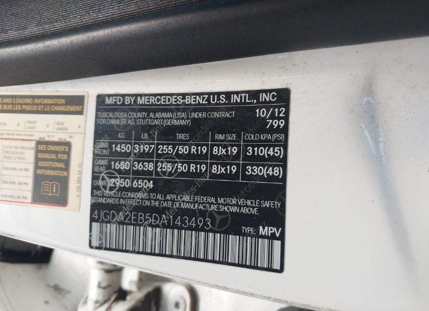 Photo 9 of 2013 Mercedes-benz Ml 350 BLUETEC 4MATIC (VIN 4JGDA2EB5DA143493)