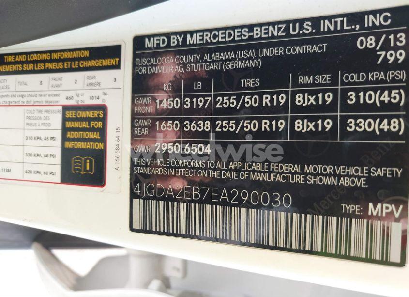 Photo 9 of 2014 Mercedes-benz Ml 350 BLUETEC 4MATIC (VIN 4JGDA2EB7EA290030)