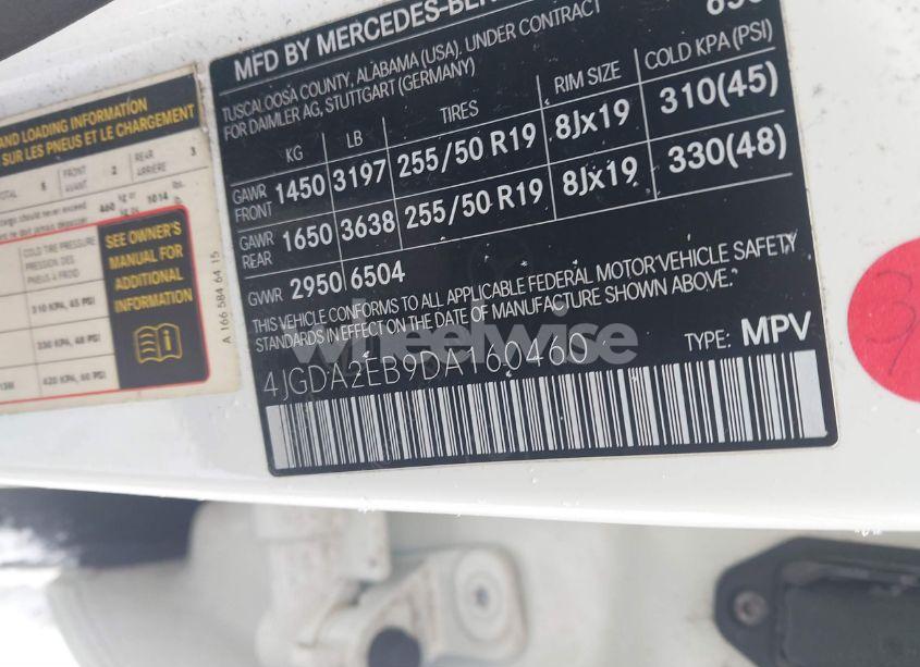 Photo 9 of 2013 Mercedes-benz Ml 350 BLUETEC 4MATIC (VIN 4JGDA2EB9DA160460)