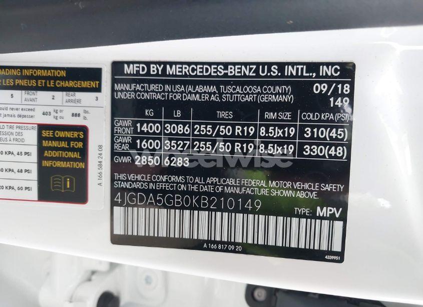 Photo 9 of 2019 Mercedes-benz Gle 400 4MATIC (VIN 4JGDA5GB0KB210149)