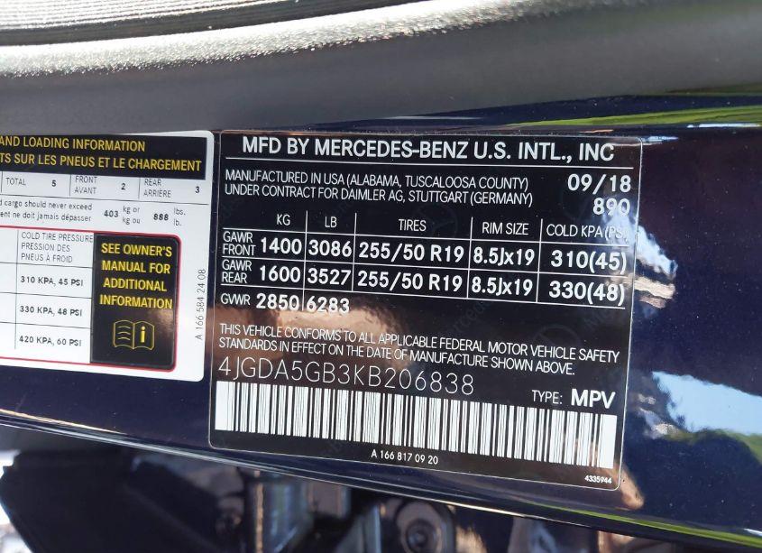 Photo 9 of 2019 Mercedes-benz Gle 400 4MATIC (VIN 4JGDA5GB3KB206838)